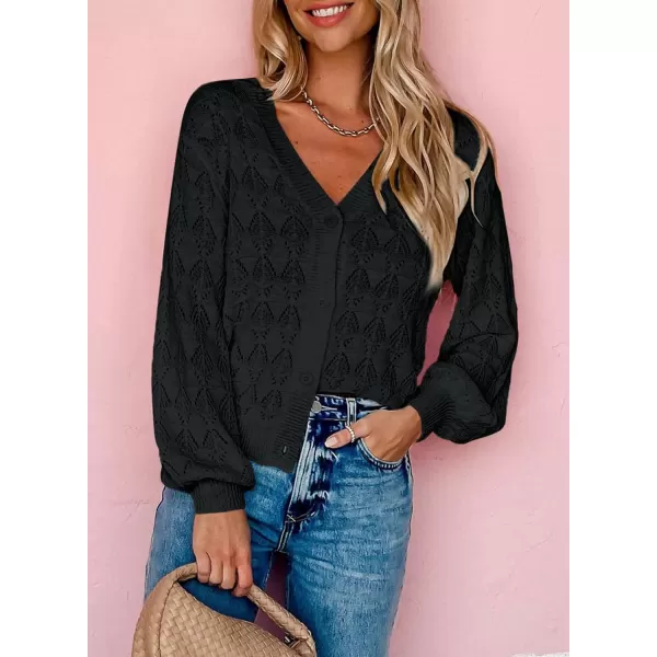 Sidefeel Women's Cardigan Lightweight Crochet Knit Hollow Out Summer Fall Spring Cardigan