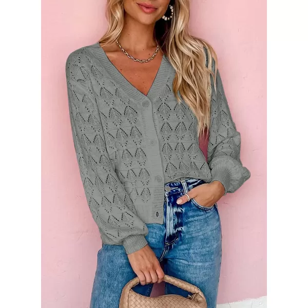 Sidefeel Women's Cardigan Lightweight Crochet Knit Hollow Out Summer Fall Spring Cardigan