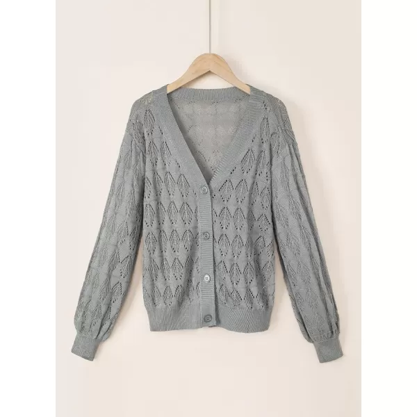 Sidefeel Women's Cardigan Lightweight Crochet Knit Hollow Out Summer Fall Spring Cardigan