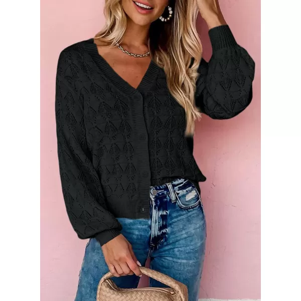 Sidefeel Women's Cardigan Lightweight Crochet Knit Hollow Out Summer Fall Spring Cardigan