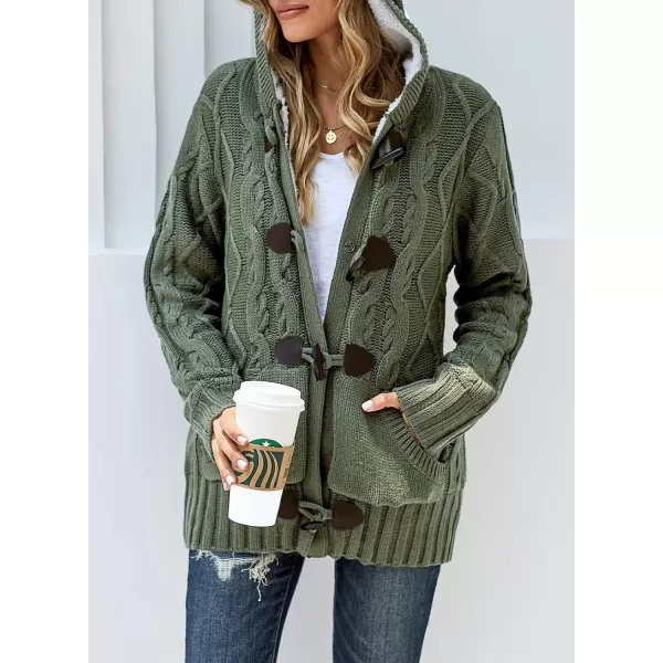 Sidefeel Women's Cardigan Sweaters Hooded Cardigans Fleece Lined Jackets Winter Sweater Coat
