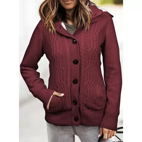 Sidefeel Women's Cardigan Sweaters Hooded Cardigans Fleece Lined Jackets Winter Sweater Coat