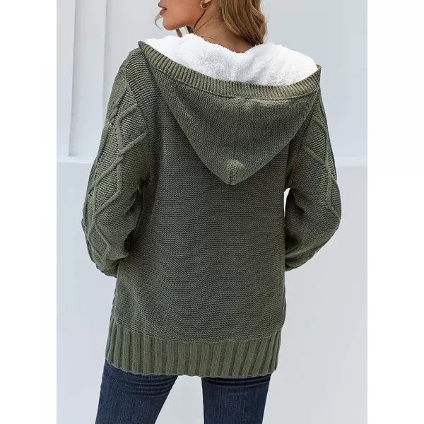 Sidefeel Women's Cardigan Sweaters Hooded Cardigans Fleece Lined Jackets Winter Sweater Coat