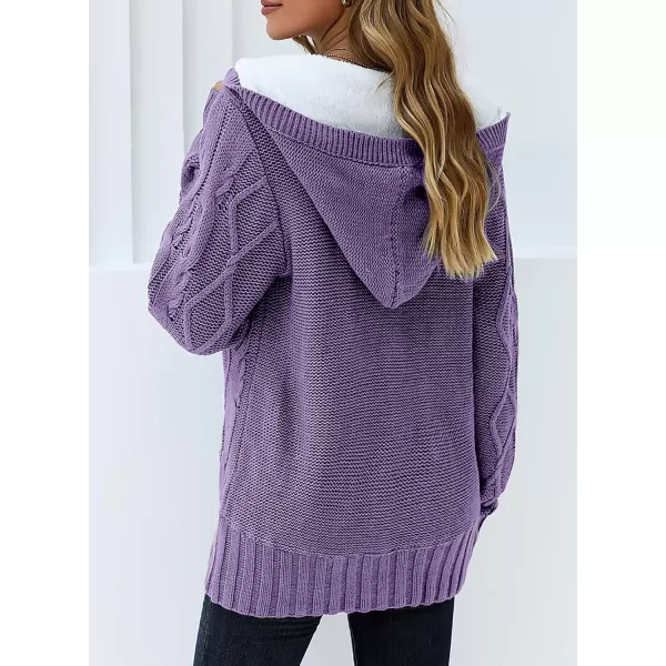 Sidefeel Women's Cardigan Sweaters Hooded Cardigans Fleece Lined Jackets Winter Sweater Coat
