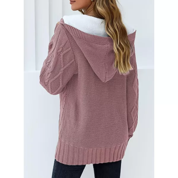 Sidefeel Women's Cardigan Sweaters Hooded Cardigans Fleece Lined Jackets Winter Sweater Coat