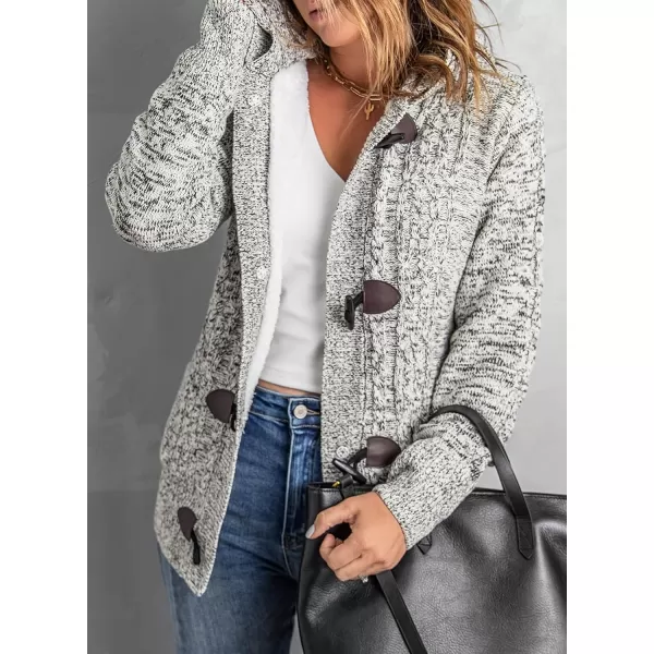 Sidefeel Women's Cardigan Sweaters Hooded Cardigans Fleece Lined Jackets Winter Sweater Coat