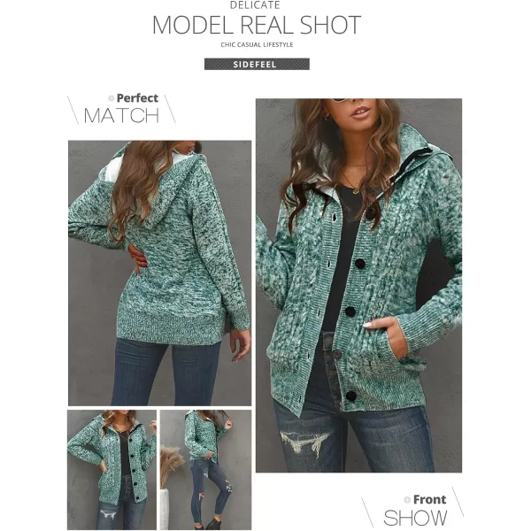 Sidefeel Women's Cardigan Sweaters Hooded Cardigans Fleece Lined Jackets Winter Sweater Coat