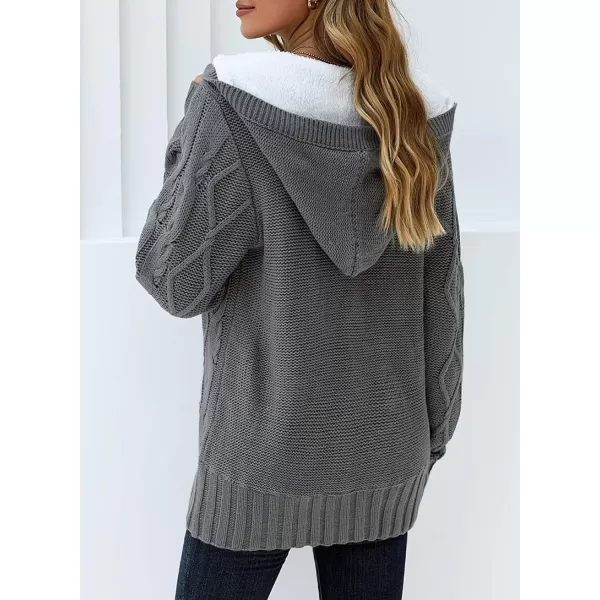 Sidefeel Women's Cardigan Sweaters Hooded Cardigans Fleece Lined Jackets Winter Sweater Coat