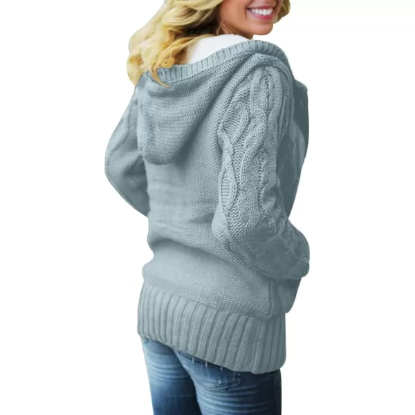 Sidefeel Women's Cardigan Sweaters Hooded Cardigans Fleece Lined Jackets Winter Sweater Coat