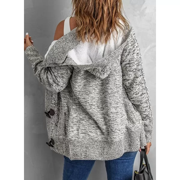 Sidefeel Women's Cardigan Sweaters Hooded Cardigans Fleece Lined Jackets Winter Sweater Coat