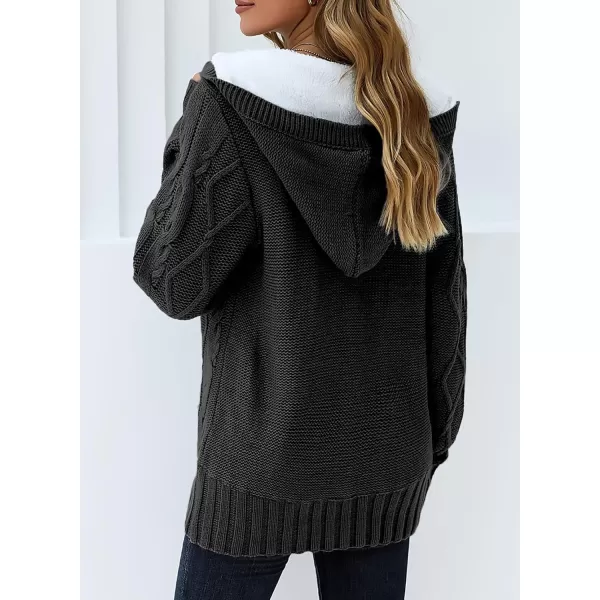 Sidefeel Women's Cardigan Sweaters Hooded Cardigans Fleece Lined Jackets Winter Sweater Coat