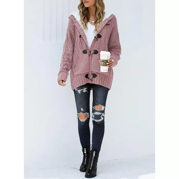Sidefeel Women's Cardigan Sweaters Hooded Cardigans Fleece Lined Jackets Winter Sweater Coat