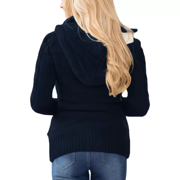 Sidefeel Women's Cardigan Sweaters Hooded Cardigans Fleece Lined Jackets Winter Sweater Coat
