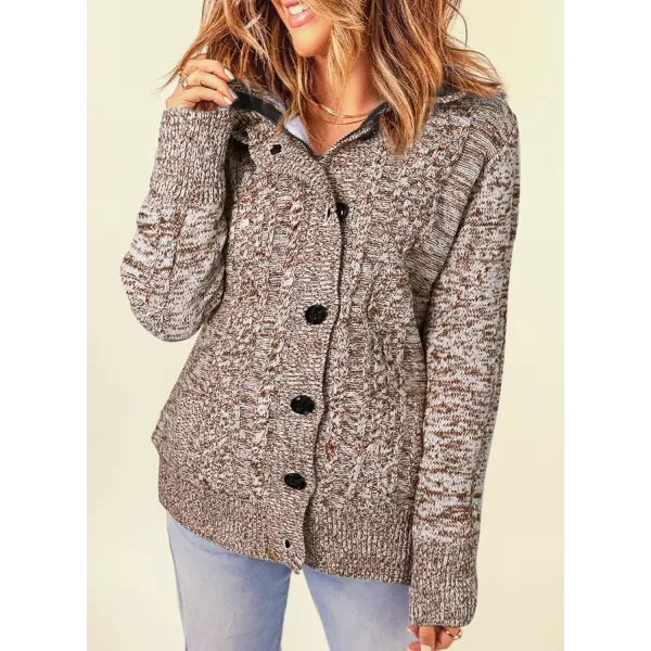 Sidefeel Women's Cardigan Sweaters Hooded Cardigans Fleece Lined Jackets Winter Sweater Coat