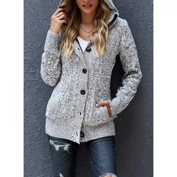 Sidefeel Women's Cardigan Sweaters Hooded Cardigans Fleece Lined Jackets Winter Sweater Coat