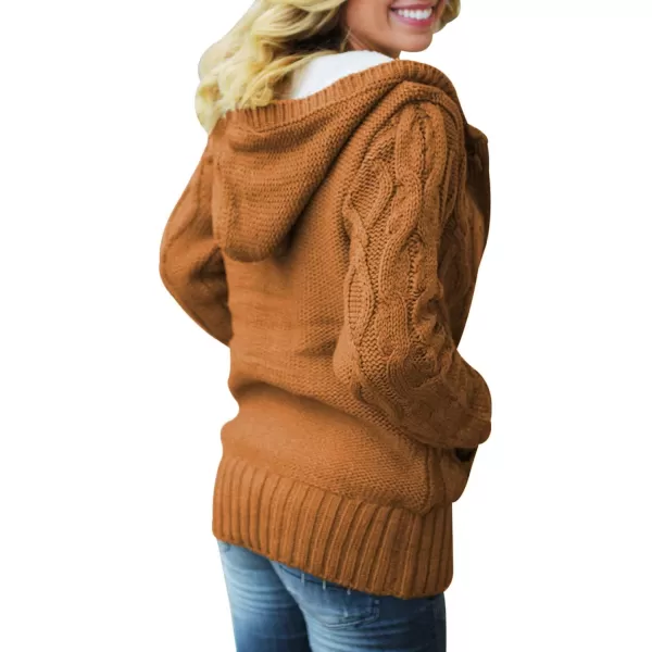Sidefeel Women's Cardigan Sweaters Hooded Cardigans Fleece Lined Jackets Winter Sweater Coat