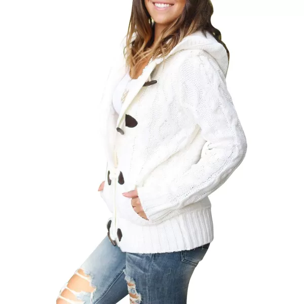 Sidefeel Women's Cardigan Sweaters Hooded Cardigans Fleece Lined Jackets Winter Sweater Coat