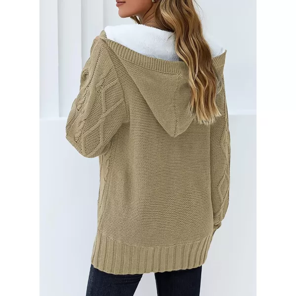 Sidefeel Women's Cardigan Sweaters Hooded Cardigans Fleece Lined Jackets Winter Sweater Coat
