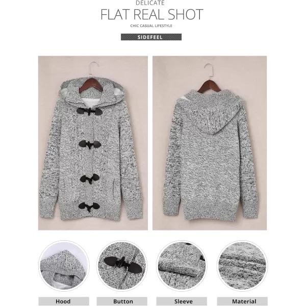 Sidefeel Women's Cardigan Sweaters Hooded Cardigans Fleece Lined Jackets Winter Sweater Coat