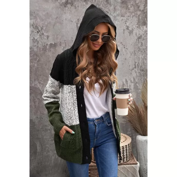 Sidefeel Women's Cardigan Sweaters Hooded Cardigans Fleece Lined Jackets Winter Sweater Coat