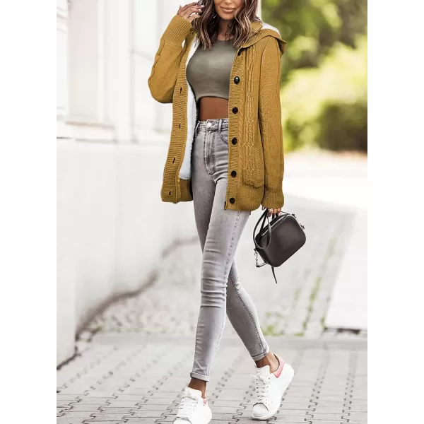 Sidefeel Women's Cardigan Sweaters Hooded Cardigans Fleece Lined Jackets Winter Sweater Coat