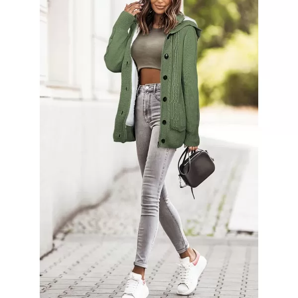 Sidefeel Women's Cardigan Sweaters Hooded Cardigans Fleece Lined Jackets Winter Sweater Coat