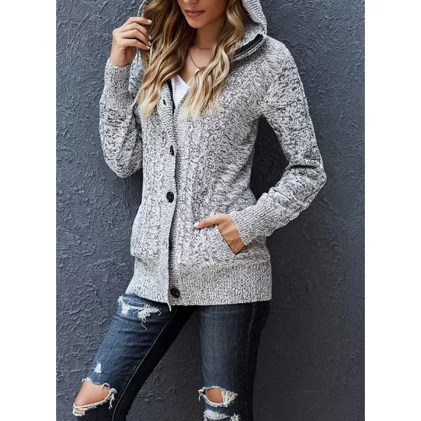 Sidefeel Women's Cardigan Sweaters Hooded Cardigans Fleece Lined Jackets Winter Sweater Coat