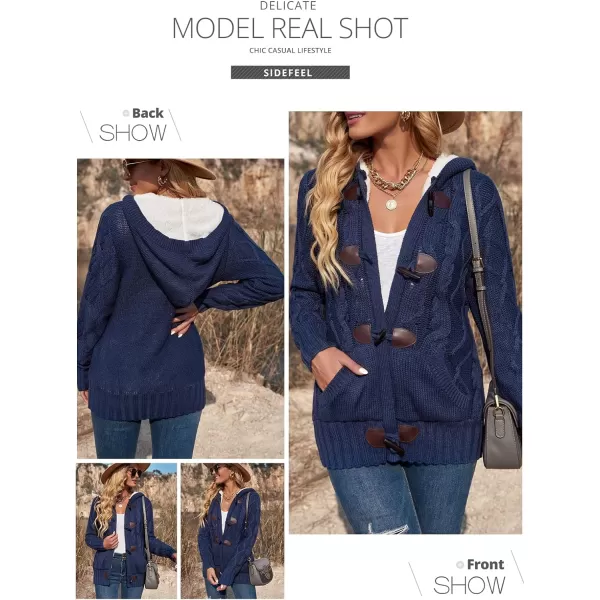 Sidefeel Women's Cardigan Sweaters Hooded Cardigans Fleece Lined Jackets Winter Sweater Coat