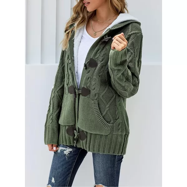Sidefeel Women's Cardigan Sweaters Hooded Cardigans Fleece Lined Jackets Winter Sweater Coat