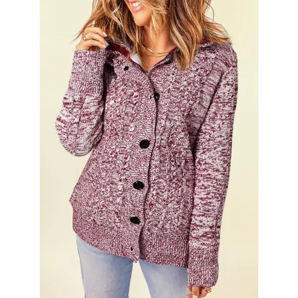 Sidefeel Women's Cardigan Sweaters Hooded Cardigans Fleece Lined Jackets Winter Sweater Coat
