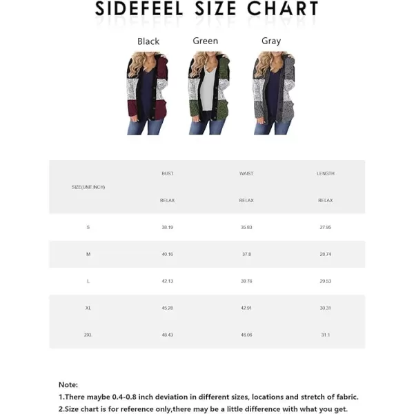 Sidefeel Women's Cardigan Sweaters Hooded Cardigans Fleece Lined Jackets Winter Sweater Coat