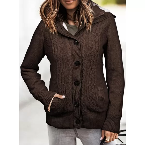 Sidefeel Women's Cardigan Sweaters Hooded Cardigans Fleece Lined Jackets Winter Sweater Coat