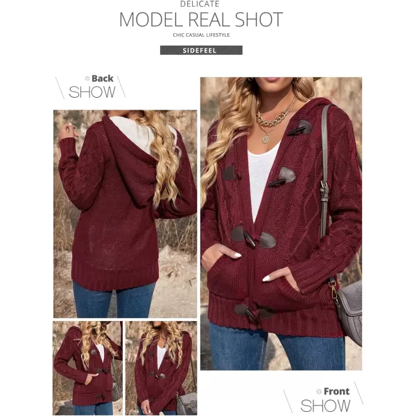 Sidefeel Women's Cardigan Sweaters Hooded Cardigans Fleece Lined Jackets Winter Sweater Coat