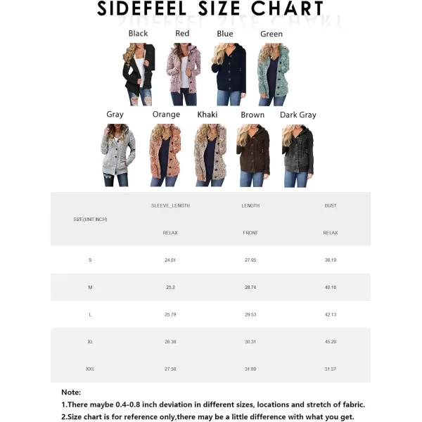 Sidefeel Women's Cardigan Sweaters Hooded Cardigans Fleece Lined Jackets Winter Sweater Coat