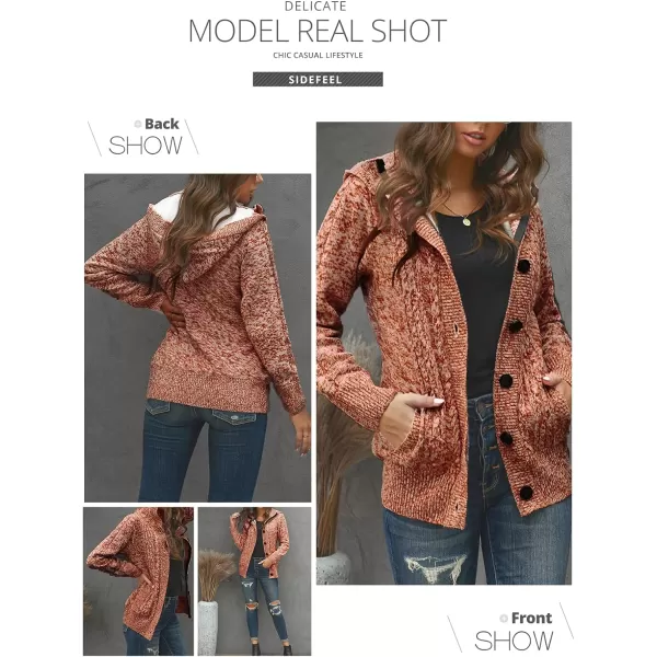 Sidefeel Women's Cardigan Sweaters Hooded Cardigans Fleece Lined Jackets Winter Sweater Coat