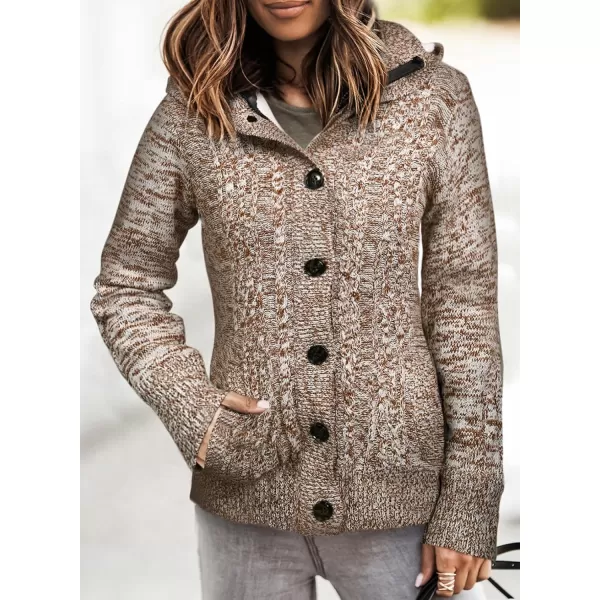 Sidefeel Women's Cardigan Sweaters Hooded Cardigans Fleece Lined Jackets Winter Sweater Coat