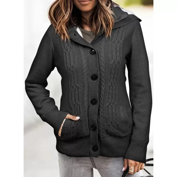 Sidefeel Women's Cardigan Sweaters Hooded Cardigans Fleece Lined Jackets Winter Sweater Coat