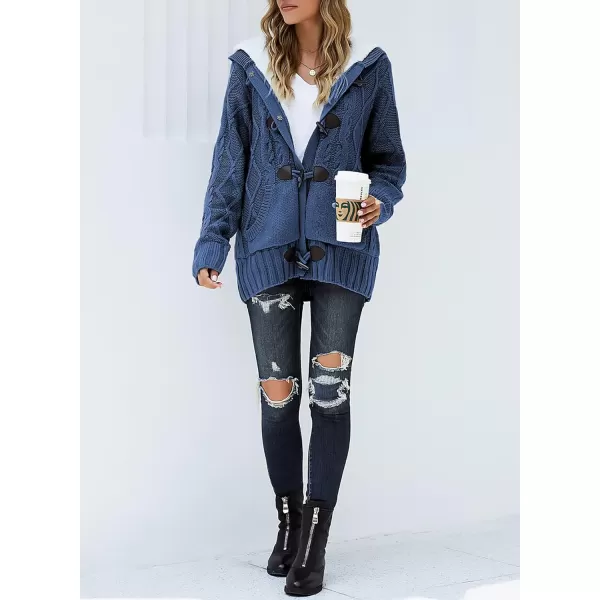 Sidefeel Women's Cardigan Sweaters Hooded Cardigans Fleece Lined Jackets Winter Sweater Coat