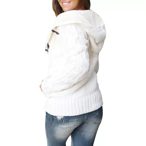 Sidefeel Women's Cardigan Sweaters Hooded Cardigans Fleece Lined Jackets Winter Sweater Coat