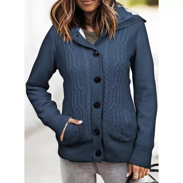 Sidefeel Women's Cardigan Sweaters Hooded Cardigans Fleece Lined Jackets Winter Sweater Coat