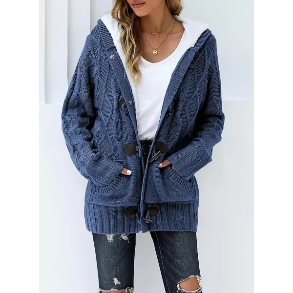 Sidefeel Women's Cardigan Sweaters Hooded Cardigans Fleece Lined Jackets Winter Sweater Coat