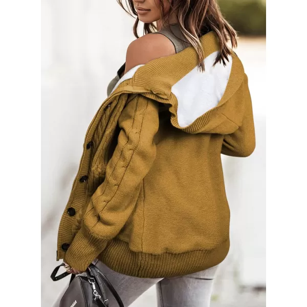 Sidefeel Women's Cardigan Sweaters Hooded Cardigans Fleece Lined Jackets Winter Sweater Coat
