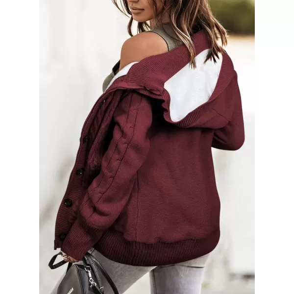 Sidefeel Women's Cardigan Sweaters Hooded Cardigans Fleece Lined Jackets Winter Sweater Coat