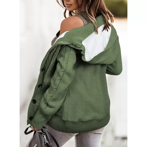 Sidefeel Women's Cardigan Sweaters Hooded Cardigans Fleece Lined Jackets Winter Sweater Coat