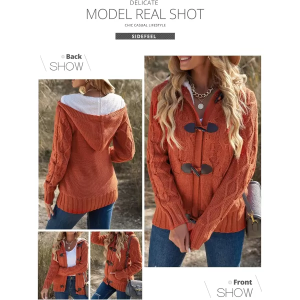 Sidefeel Women's Cardigan Sweaters Hooded Cardigans Fleece Lined Jackets Winter Sweater Coat