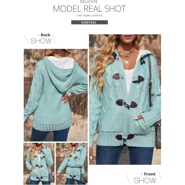 Sidefeel Women's Cardigan Sweaters Hooded Cardigans Fleece Lined Jackets Winter Sweater Coat