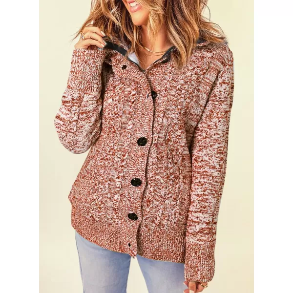 Sidefeel Women's Cardigan Sweaters Hooded Cardigans Fleece Lined Jackets Winter Sweater Coat