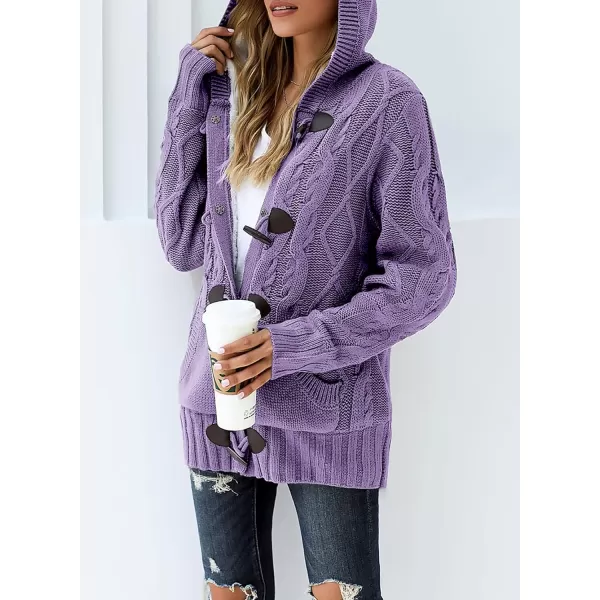 Sidefeel Women's Cardigan Sweaters Hooded Cardigans Fleece Lined Jackets Winter Sweater Coat