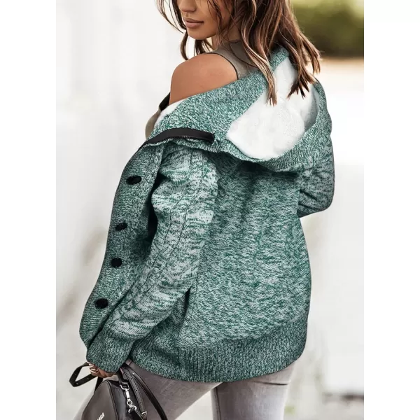 Sidefeel Women's Cardigan Sweaters Hooded Cardigans Fleece Lined Jackets Winter Sweater Coat