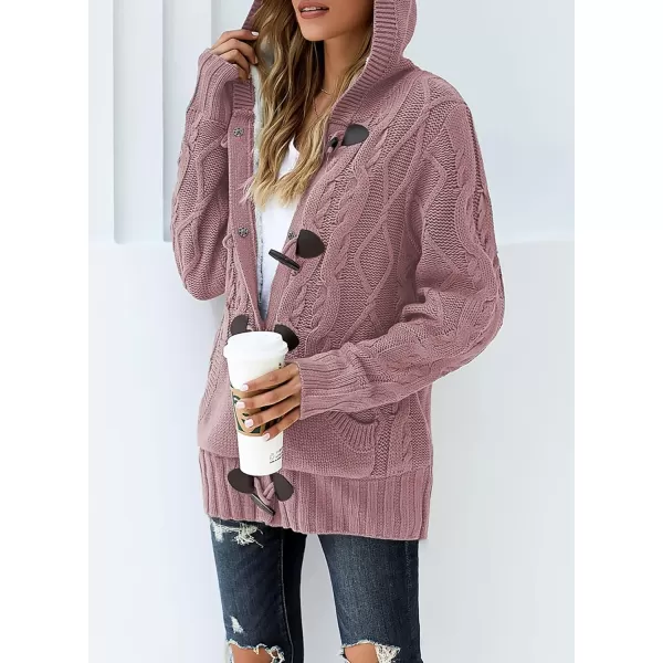 Sidefeel Women's Cardigan Sweaters Hooded Cardigans Fleece Lined Jackets Winter Sweater Coat